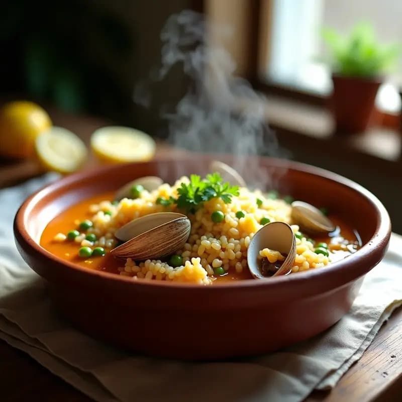 Arroz Caldoso con Almejas y Guisantes: Receta de la Costa Vasca
