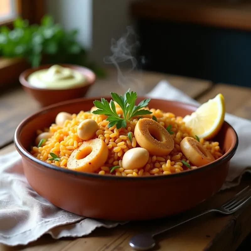 Arroz a banda murciano con alioli casero: Receta de pescadores en una sola olla