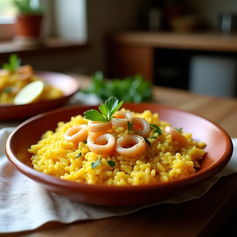 Arroz a Banda con Azafrán y Calamares: Plato Alicantino Auténtico