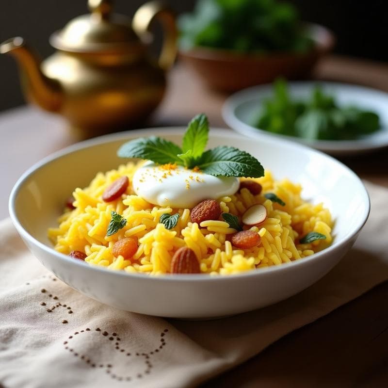 Arroz Basmati con Azafrán y Pasas Doradas: Receta Persa en Thermomix con Toque Gourmet