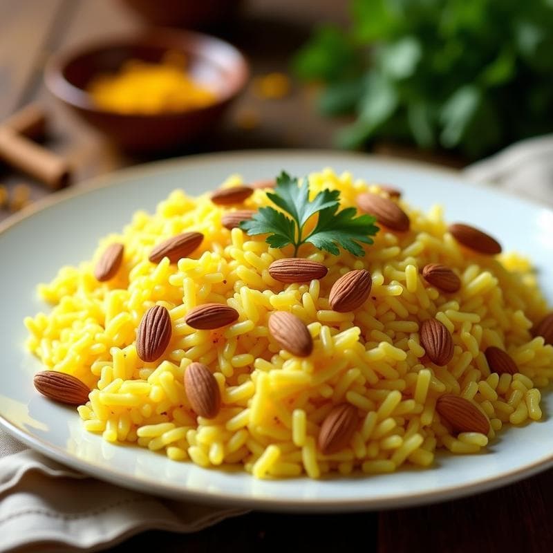 Arroz Basmati con Azafrán y Pasas: Receta Iraní Vegana y Aromática en Olla Exprés