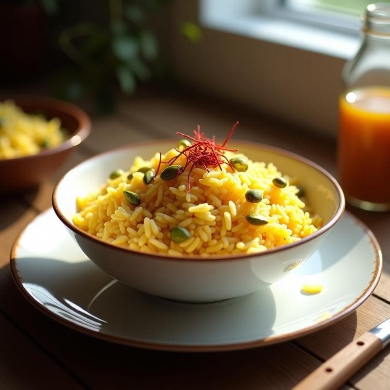 Arroz Basmati con Azafrán y Pistachos: Receta Persa Aromática en Olla Express