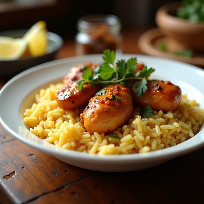 Arroz Basmati con Azafrán y Pollo al Tandoori: Receta India en Thermomix con Toque Especiado