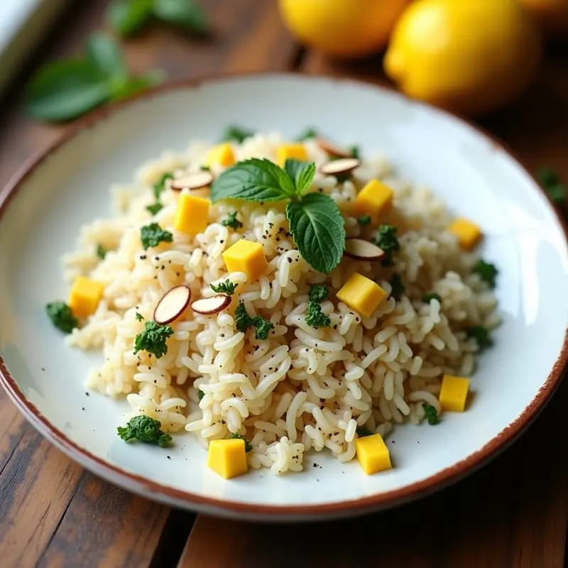 Basmati con Za’atar y Limón Confitado: Acompañamiento Libanés Vegano y Rapido