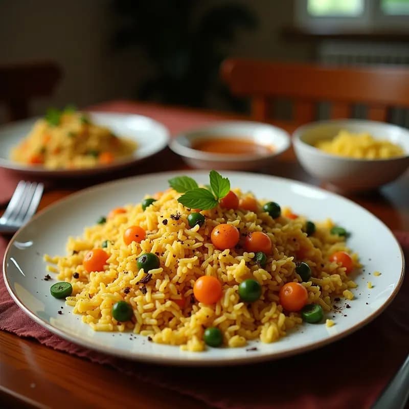 Arroz Biryani Vegetal con Zaatar y Limón: Receta Libanesa Aromática en una Olla