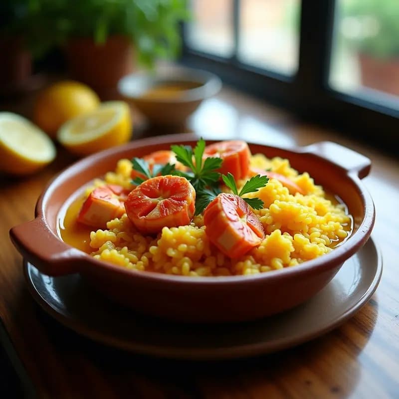 Arroz caldoso con bogavante y azafrán Receta de pescado costera en 40 minutos