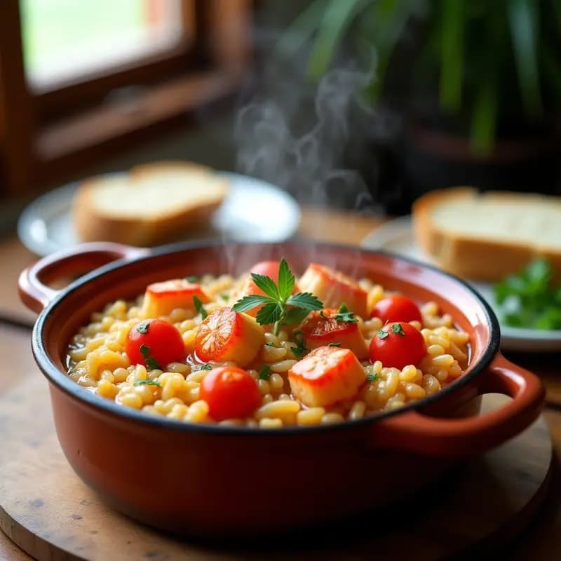 Arroz Caldoso con Bogavante y Tomate: Receta de Pesca Galerana en Cazuela