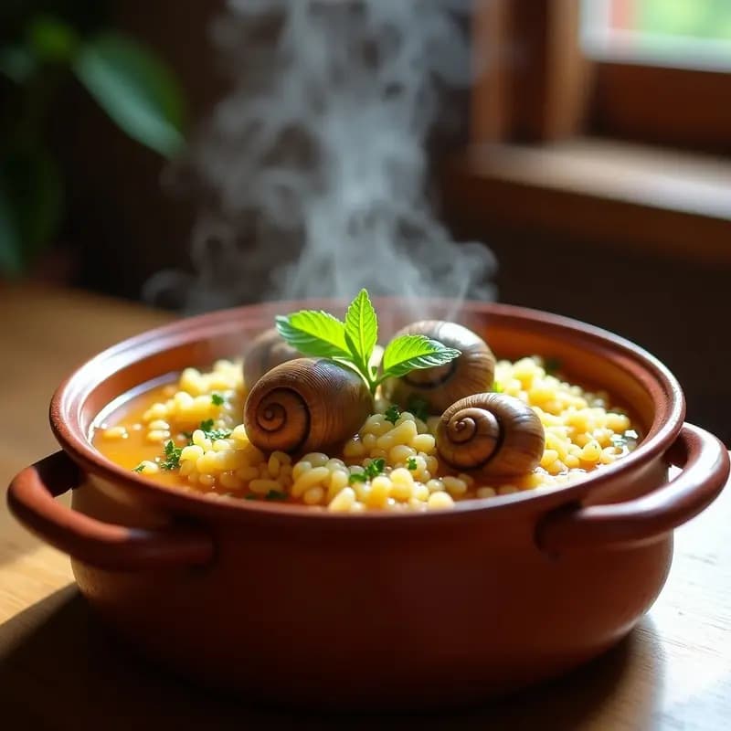 Arroz Caldoso con Caracoles y Hierbabuena: Plato Valenciano de Interior en 45 Minutos