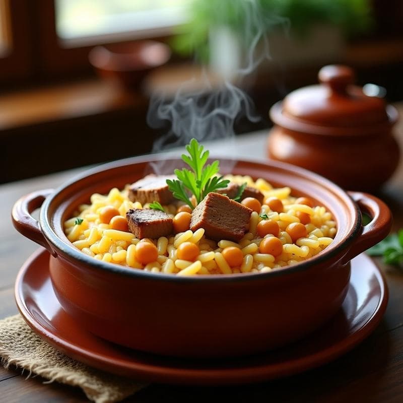 Arroz Caldoso con Costilla y Garbanzos: Receta Tradicional Española en una Olla
