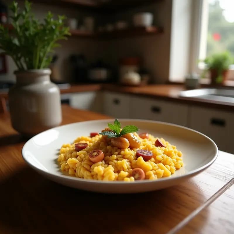 Arroz Caldoso con Conejo y Azafrán: Receta de Montana al Estilo Valenciano