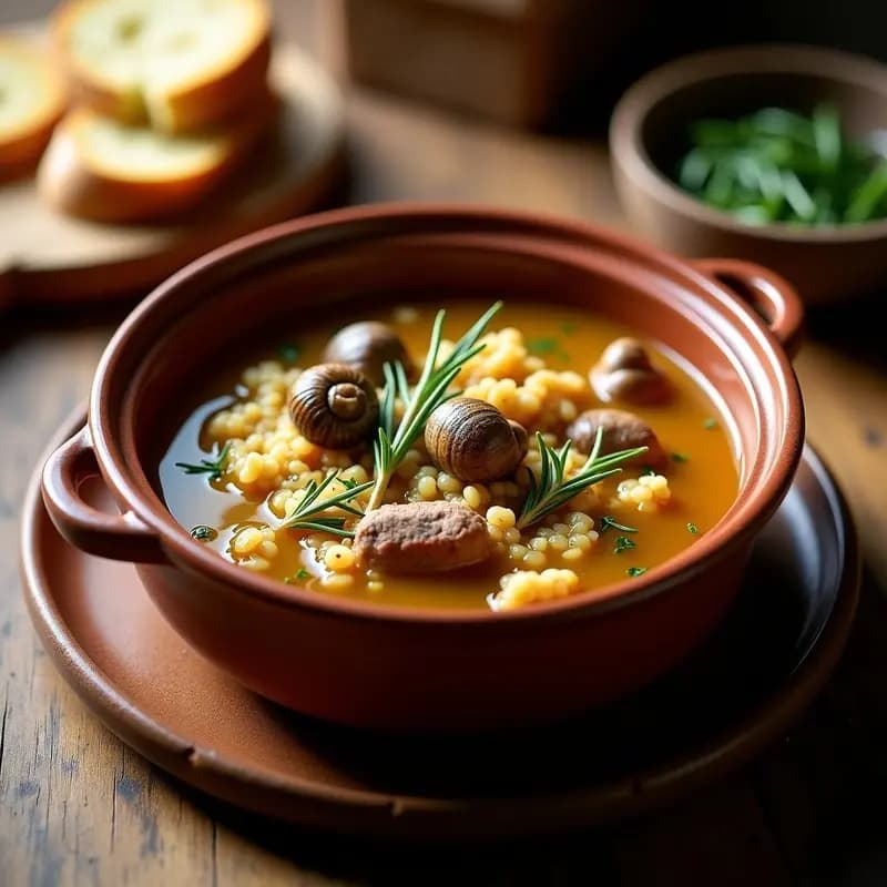 Arroz Caldoso con Conejo y Caracoles a la Mallorquina: Receta de Montaña con Sofrito de Hierbas