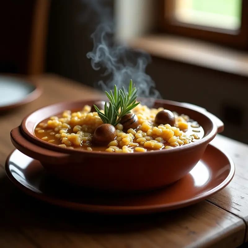 Arroz Caldoso con Conejo y Caracoles: Receta de Montaña Senna con Toque Rústico