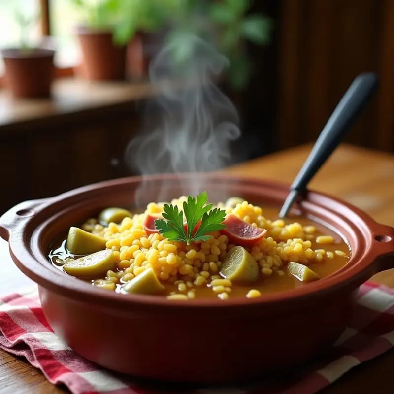 Arroz Caldoso con Costras y Alcachofas: Plato de Aprovechamiento Andaluz en una Sola Olla