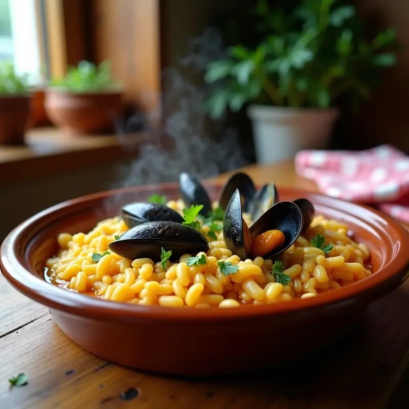 Arroz Caldoso con Mejillones y Pimentón de la Vera: Receta Costera en 30 Minutos