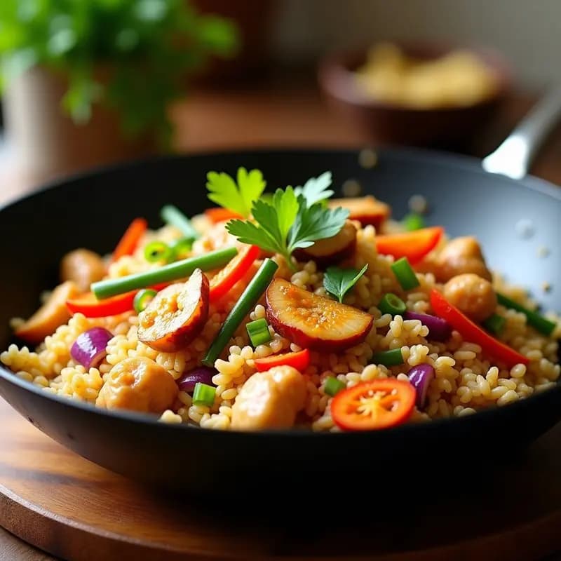 Arroz Chaufa de Coliflor con Pollo y Verduras: Receta Peruana-China Keto en 20 Minutos
