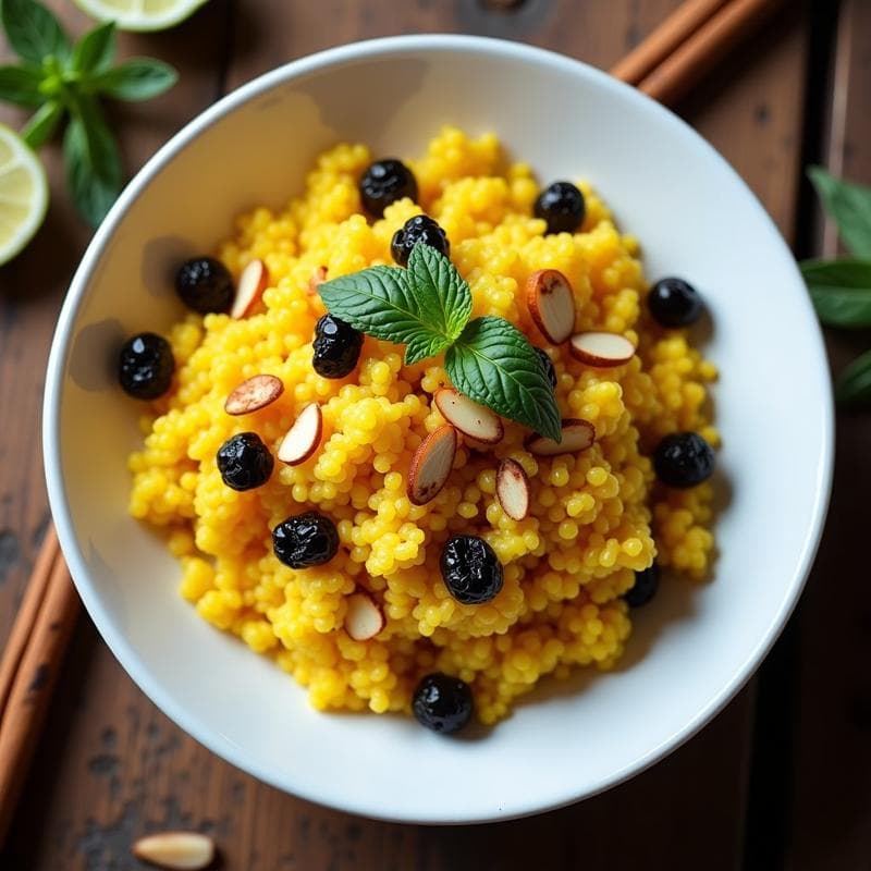 Arroz de Coliflor con Azafrán y Pasas de Uva: Receta Persa Vegana en Thermomix
