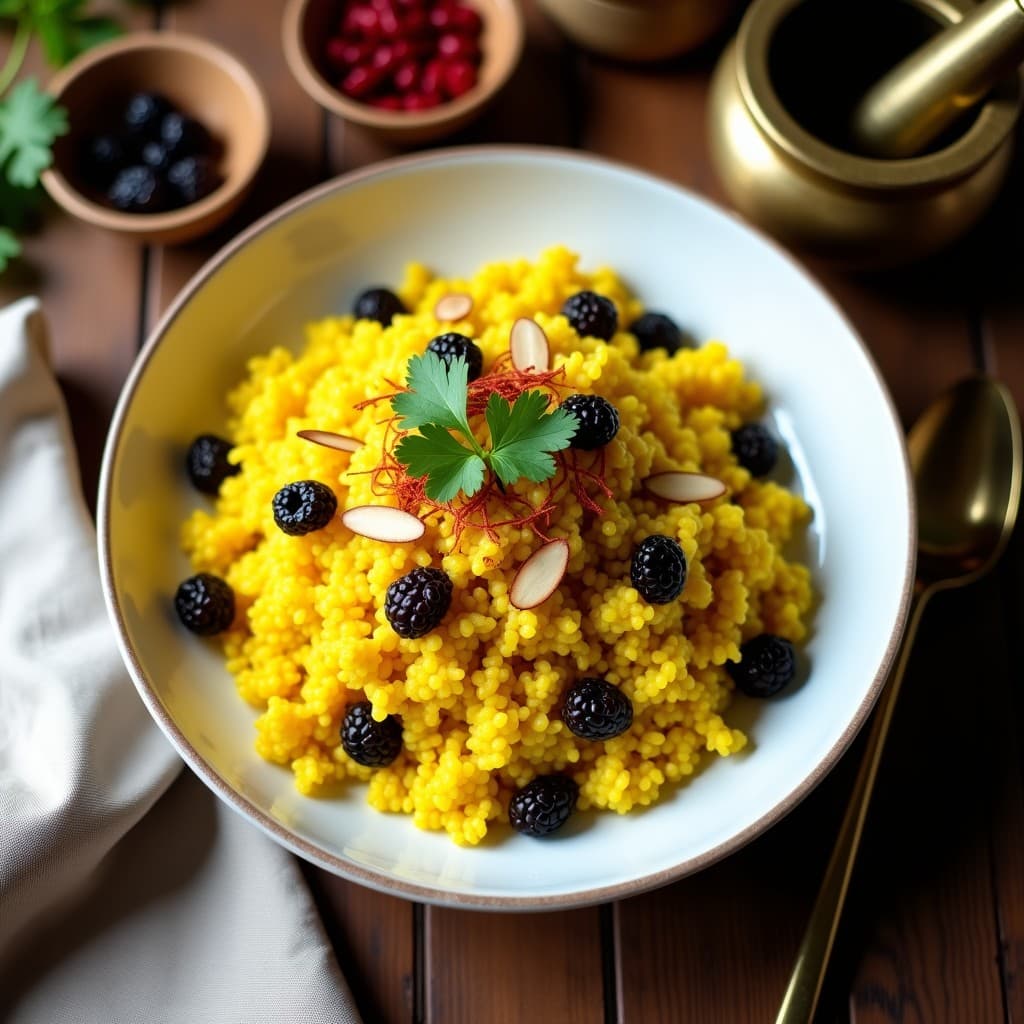 Arroz de Coliflor con Cúrcuma y Pasas de Uva: Receta Persa Sin Gluten y Sin Azúcar en 15 Minutos