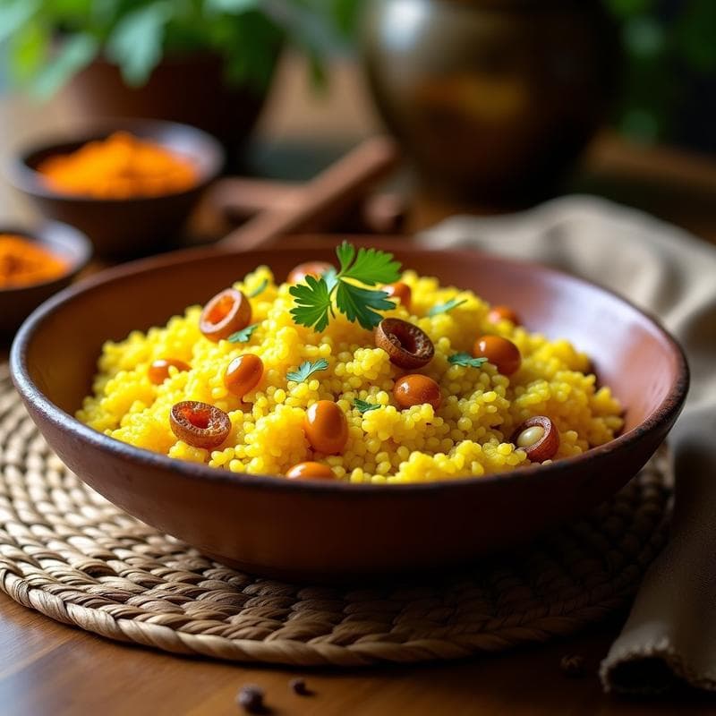 Arroz de Coliflor con Pasas y Piñones al Azafrán: Receta Keto Persa en Olla Lenta