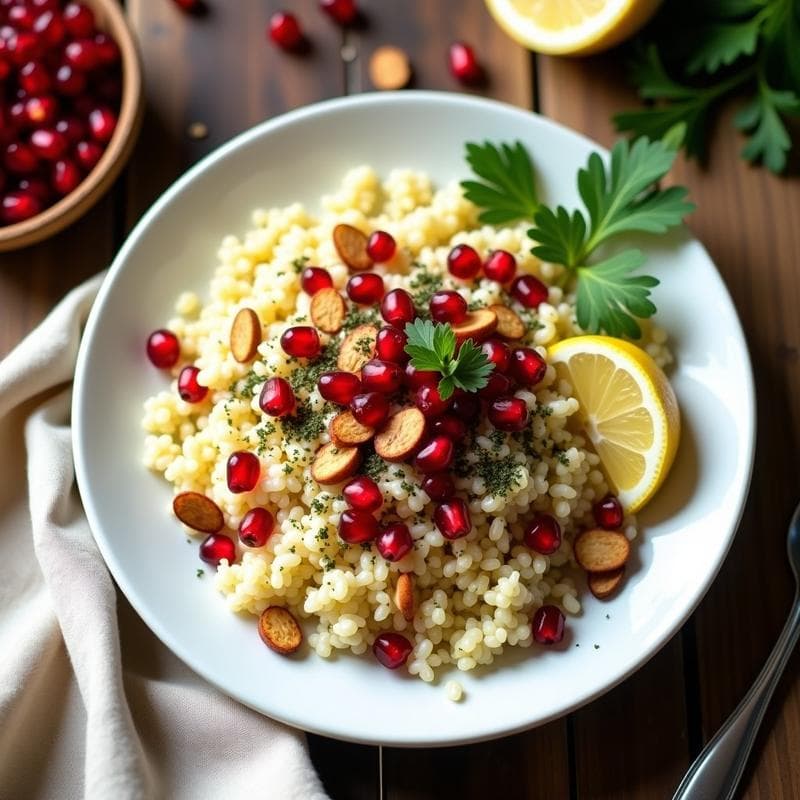 Arroz de Coliflor con Zaatar y Granados: Receta Libanesa Keto en 15 Minutos