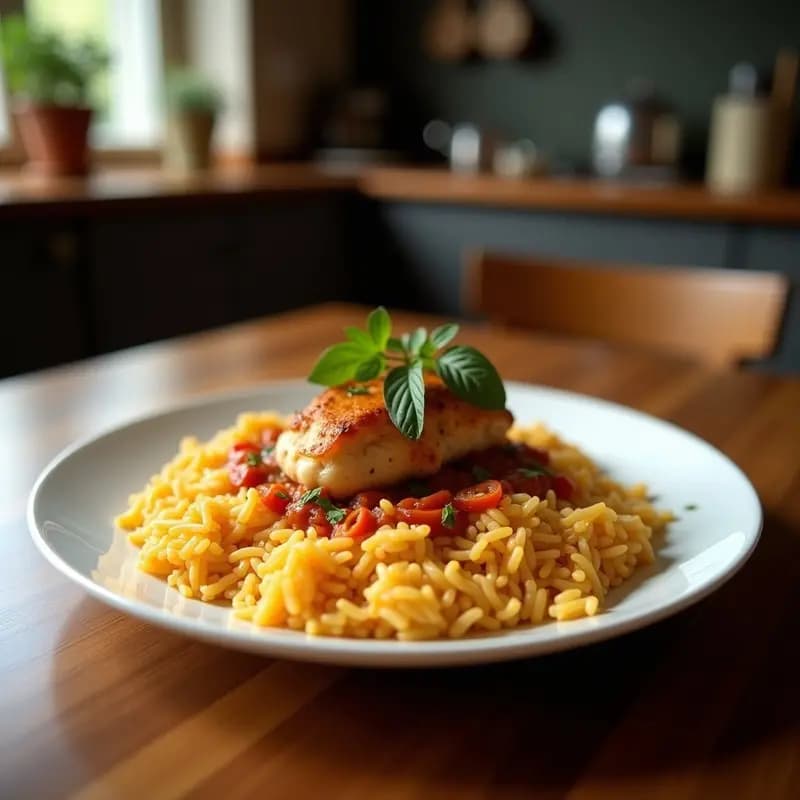 Arroz con Pollo Persa con Azafrán y Almendras: Receta Tradicional con Estilo Elegante