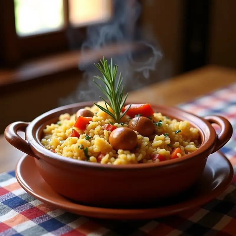 Arroz con Conejo y Caracoles: Guiso de Montaña con Toque Andaluz en Olla