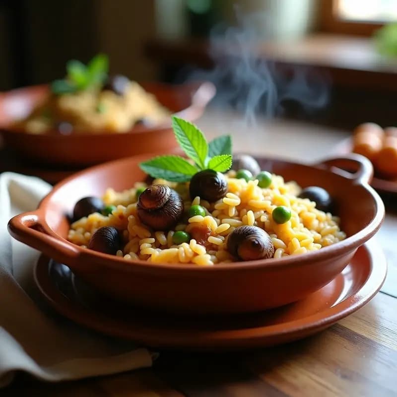 Arroz con Conejo y Caracoles al Estilo Valenciano: Guiso de Monte Fácil y Sabroso