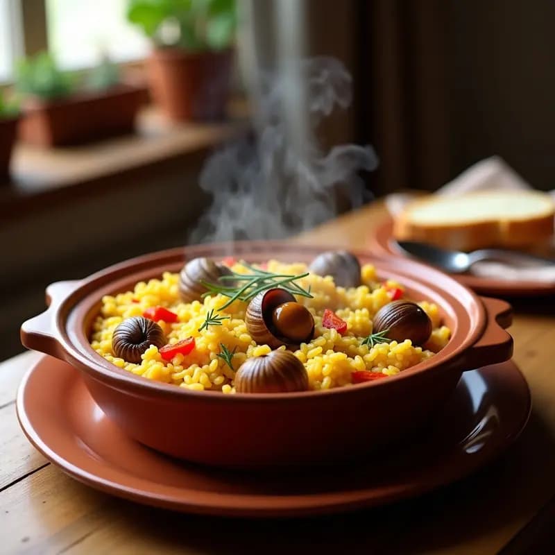 Arroz con Conejo y Caracoles: Receta de Montaña Española para Comer con las Manos