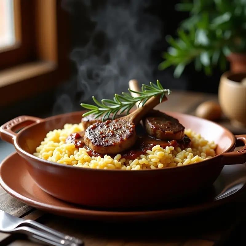Arroz con costeletas de cordero: Receta de montaña aragonesa contundente