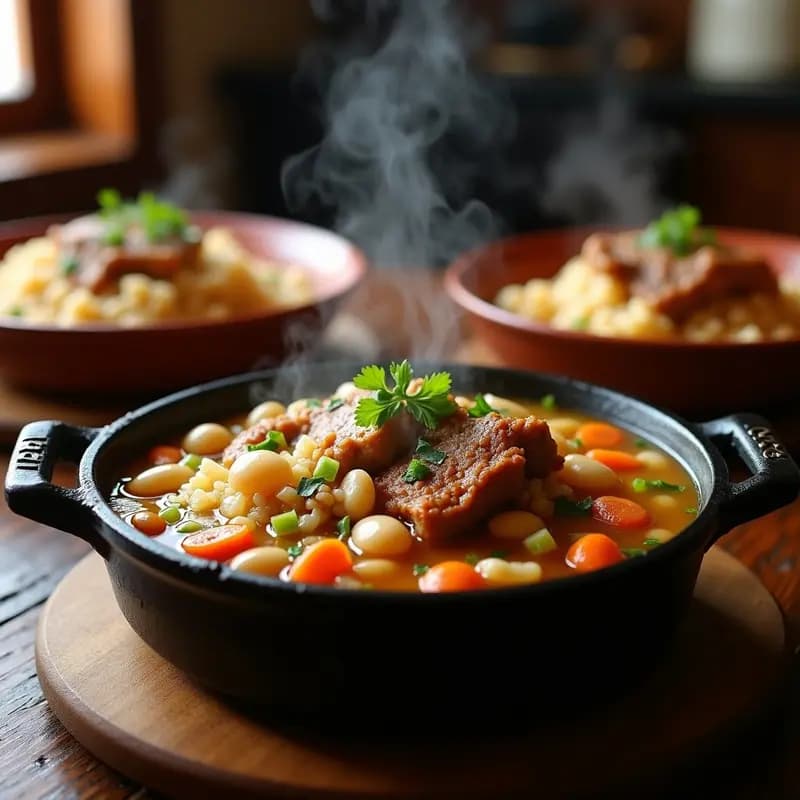 Arroz con Costilla y Alubias Blancas: Receta de Montaña en Olla de Hierro