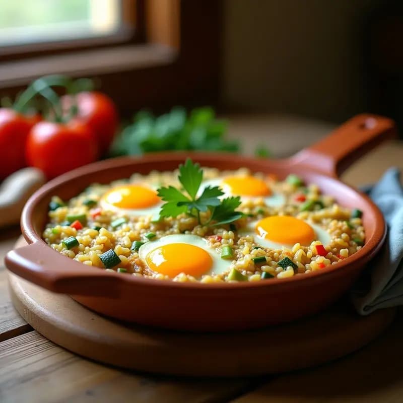 Arroz con Costra: Receta Murciano con Huevos y Verduras de la Huerta