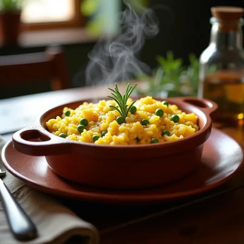 Arroz Cremoso con Azafrán: Receta Tradicional en Cazuela de Barro en 30 Minutos