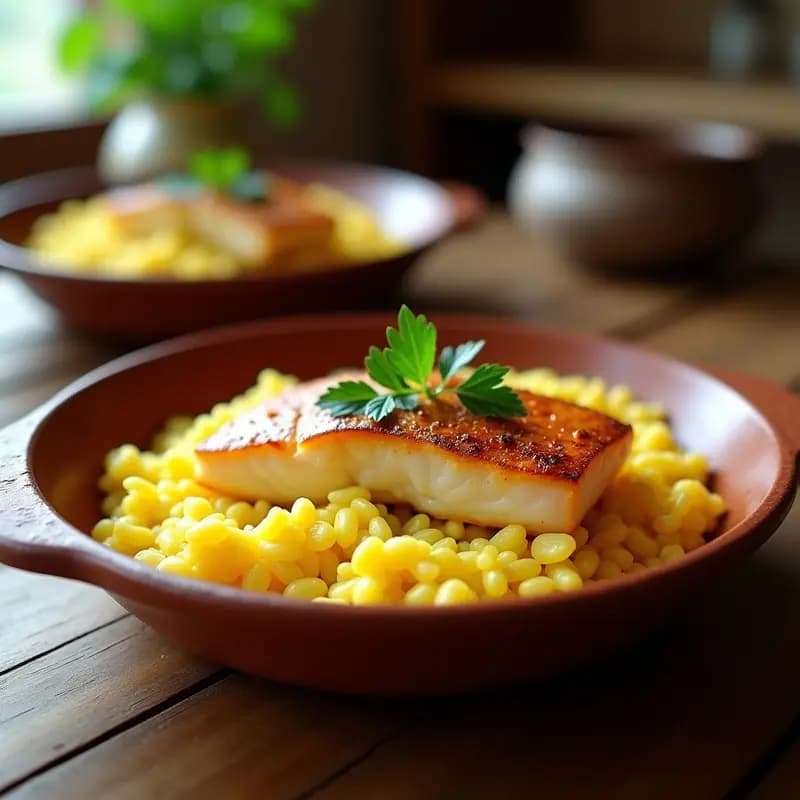 Arroz Cremoso con Azafrán y Pescado: Receta en Airfryer en 20 Minutos sin Remover
