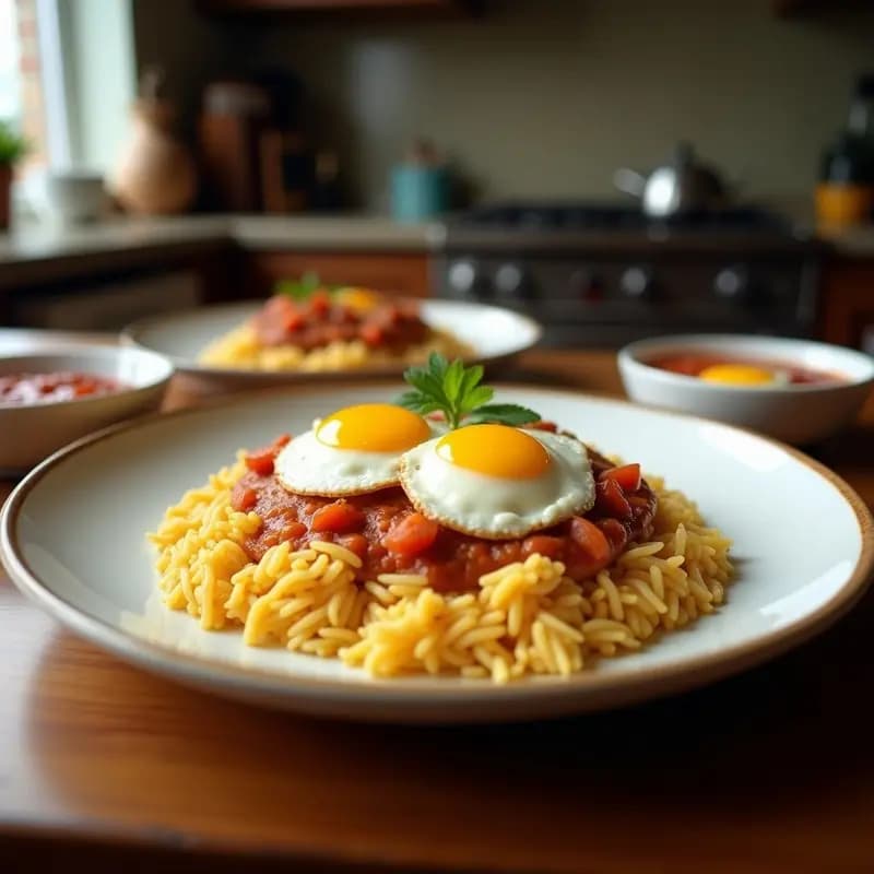 Arroz a la Cubana con Huevos de Codorniz: Receta Tradicional Española en 20 Minutos