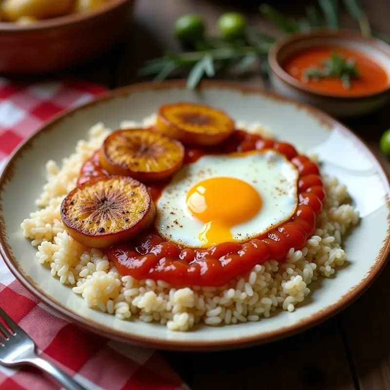 Arroz a la Cubana con Plátano Macho: Versión Andaluz de la Abuela con Toque Dulce