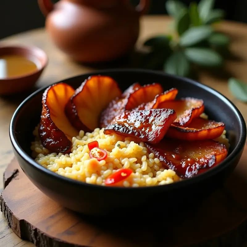 Arroz a la Cubana con Plátano Macho: Receta Filipina con Tocino Vegetal