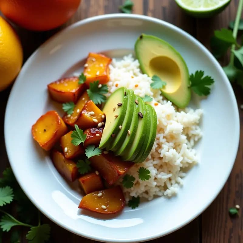 Arroz a la Cubana con Plátano Maduro y Aguacate: Receta Caribeña Sin Gluten y Alta en Fibra