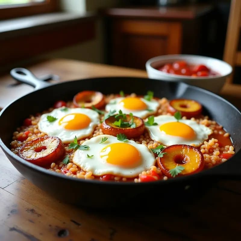 Arroz a la Cubana con Plátano Maduro: Platos de Infancia Revisitado en Sartén