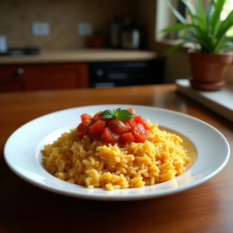 Arroz a la Cubana con Salsa de Tomate Casera: Receta Clásica para Niños y Adultos