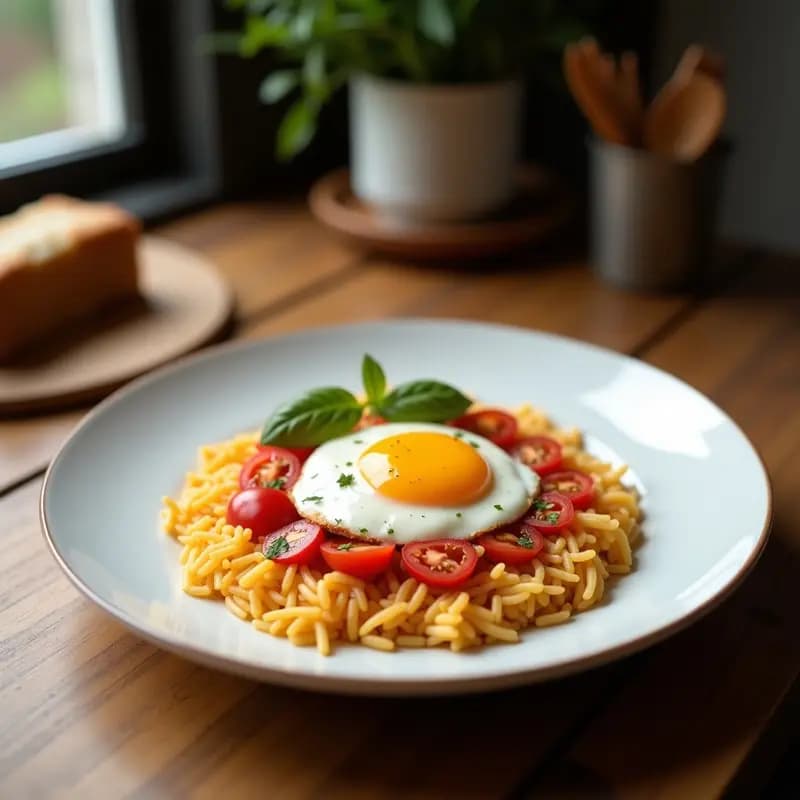 Arroz a la Cubana con Tomate y Huevo: Plato Sencillo y Nutritivo para Niños
