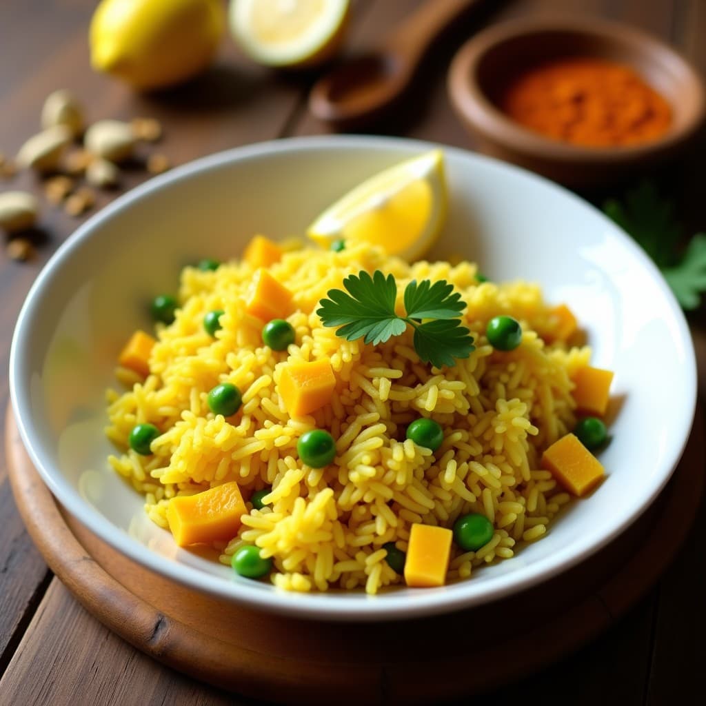 Arroz con Cúrcuma y Guisantes con Toque de Limón: Receta India en Thermomix