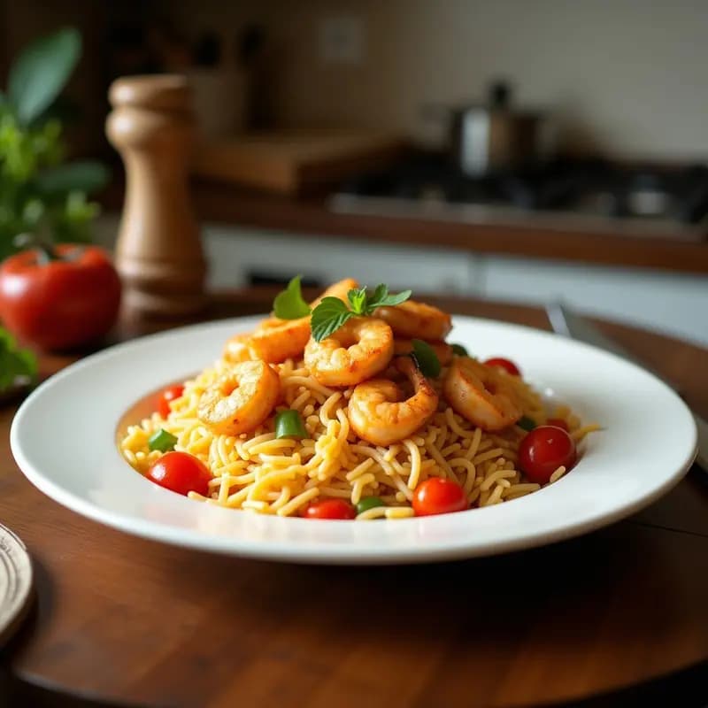 Arroz Frito de Coliflor con Gambas y Vegetales: Receta China Low-Carb y en Airfryer