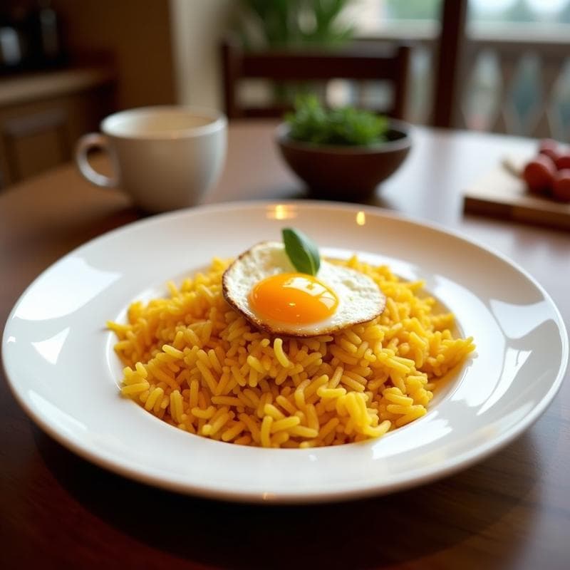 Arroz frito con toque de curcuma y huevo de codorniz: Receta Tailandesa en Wok en 15 Minutos
