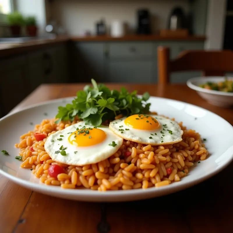 Arroz Frito con Huevos y Col China: Receta China de Desayuno en Wok