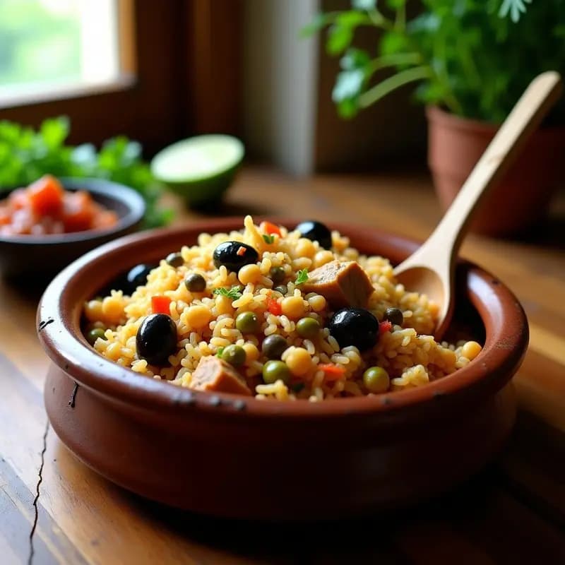 Arroz con Gandules y Cocina de Cerdo: Receta Puertorriqueña Sabrosa y Nutritiva