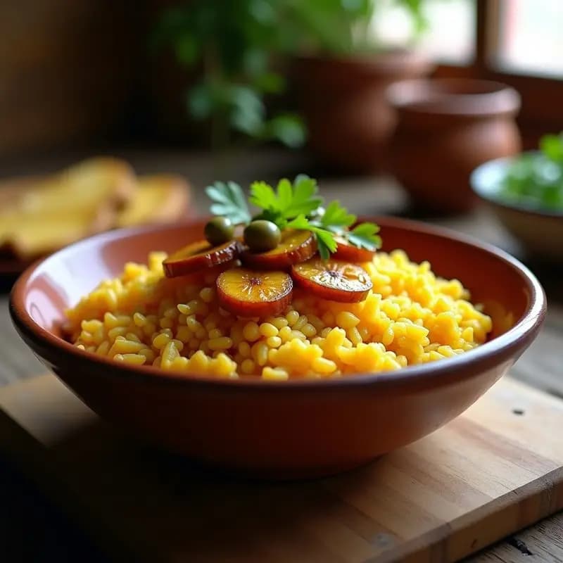 Arroz con Gandules y Cocobanano: Receta Puertorriqueña Tradicional con Toque Dulce
