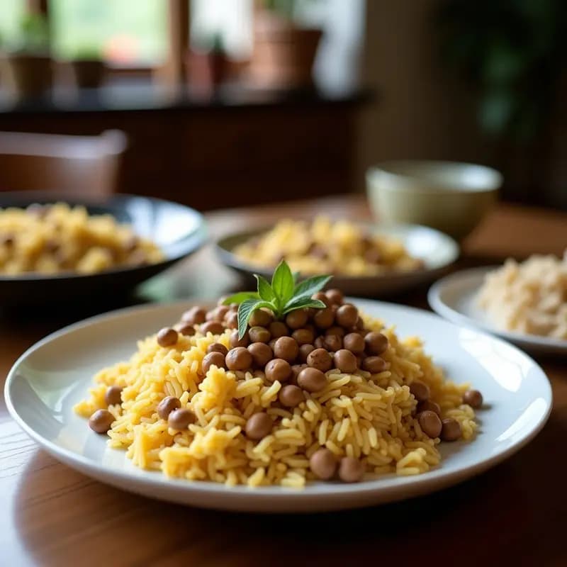 Arroz con Gandules y Cocos Maduros: Receta Puertorriqueña en Olla Rápida