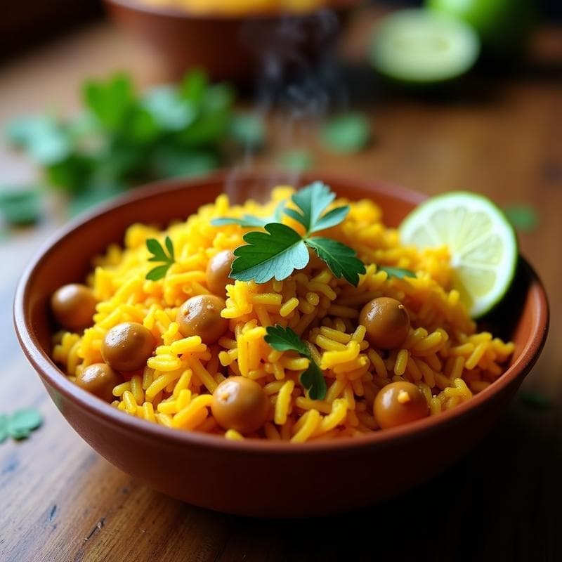 Arroz con Gandules y Cúrcuma: Receta Puertorriqueña Vegana en Olla Express
