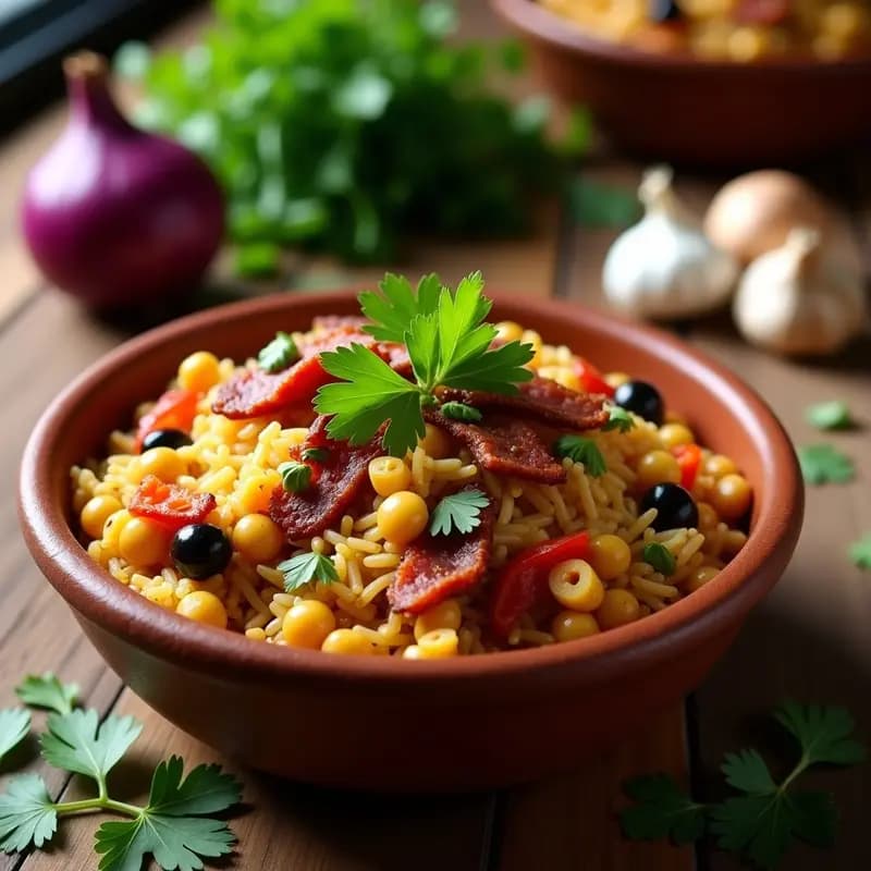Arroz con Gandules y Tocino Vegetal: Receta Puertorriqueña Vegana y Sabrosa