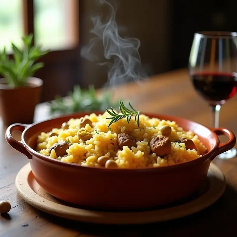 Arroz al Horno con Conejo y Alcachofas: Guiso Valenciano de Cuchara en Olla