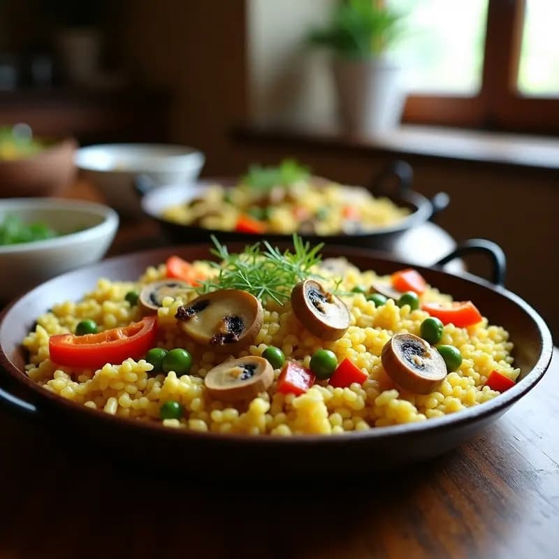 Arroz a la Mallorquina con Verduras y Seta de Cardillo: Receta de Montaña Balear y Vegana